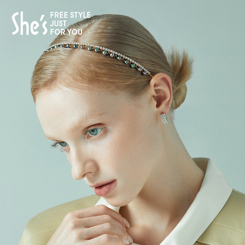 shes茜子凡尔赛巴洛克复古宫廷淡水珍珠细发箍头箍发卡发饰头饰品