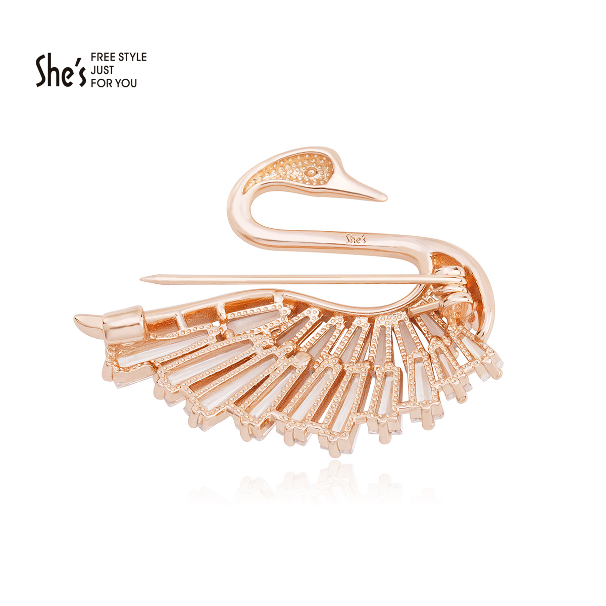 Broche femme SHES en cristal artificiel - Ref 1177408 Image 4
