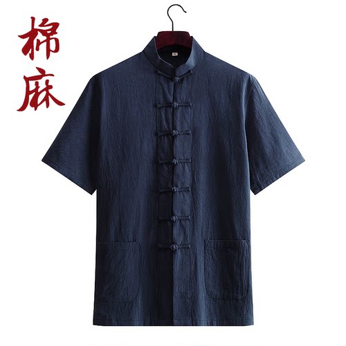 手工制衣唐装短袖夏季