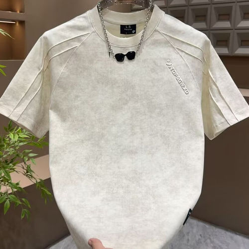 SIMWOOD简木男装潮牌扎染短袖T恤夏季圆领简约百搭休闲运动打底衫