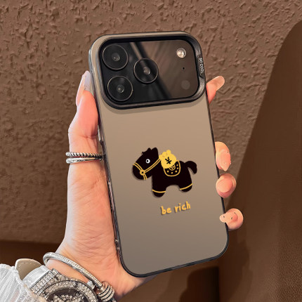 2026小黑马适用于OPPOreno15pro手机壳reno14马上有钱13新款彩银壳12马年本命年11新年发财10pro+/9/8/7/6/5k