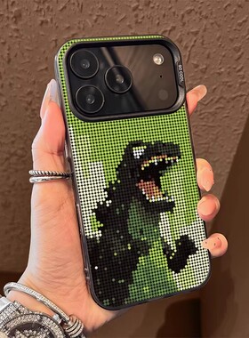 适用于OPPOreno15pro手机壳reno14像素恐龙13新款彩银壳12怪兽哥斯拉11个性创意10pro+小众高级感9女8/7/6/5k