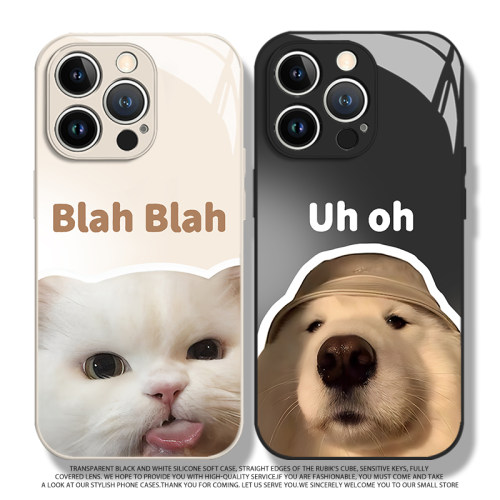 适用华为pura80手机壳mate70pro蠢萌猫咪狗狗nova15ultra新款玻璃p60情侣一对14小众mt50网红40女30爆款13/12