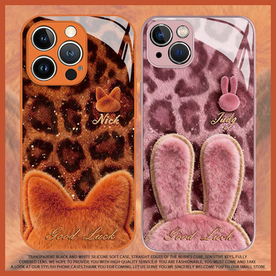 毛绒尼克朱迪手机壳情侣