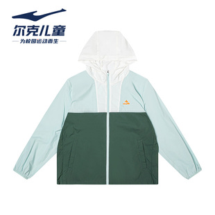 79226201047尔克儿童2026夏季新品男中大童时尚休闲百搭风衣外套