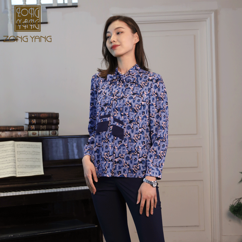 宗洋zongyang2021春季新品百搭春装衬衫上衣衬衣长袖7265