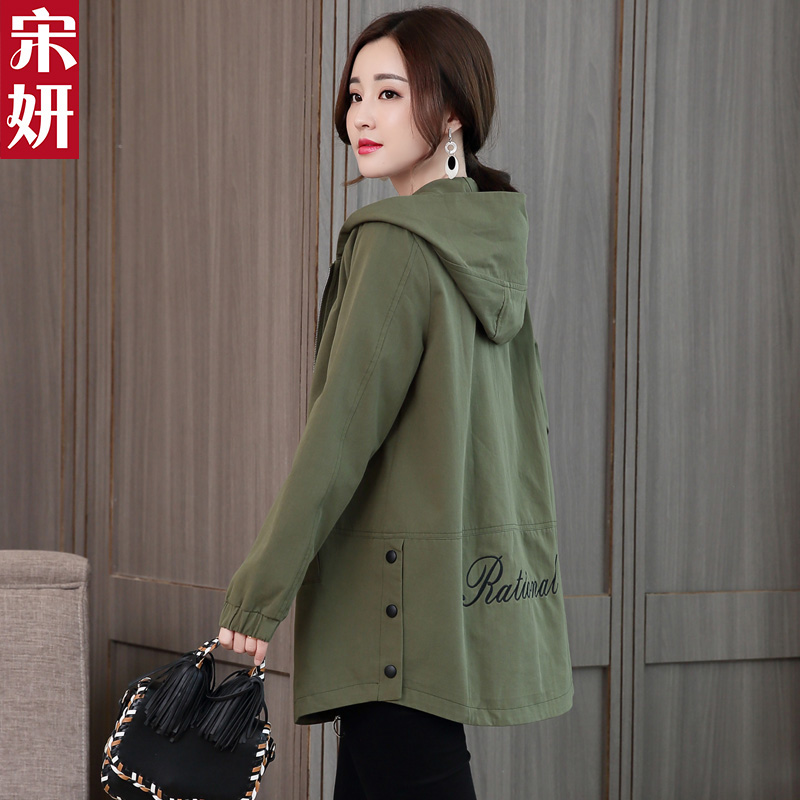 3风衣女中长款2021春秋季韩版时尚新款女装休闲上衣军绿色外套大码