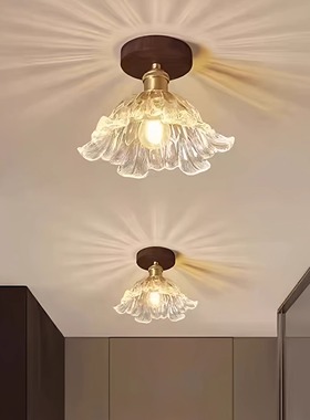 26新款中古风LED水晶灯阳台灯过道灯走廊灯入户夜灯玄关灯吸顶灯