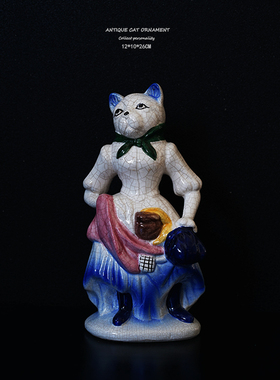 欧式陶瓷猫咪人造型摆件装饰