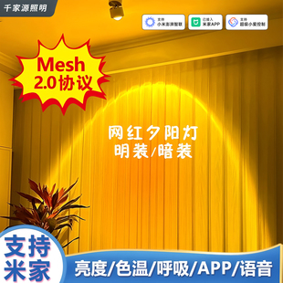 已接入米家夕阳灯嵌入式日不落射灯余辉氛围灯智能调光过道氛围灯