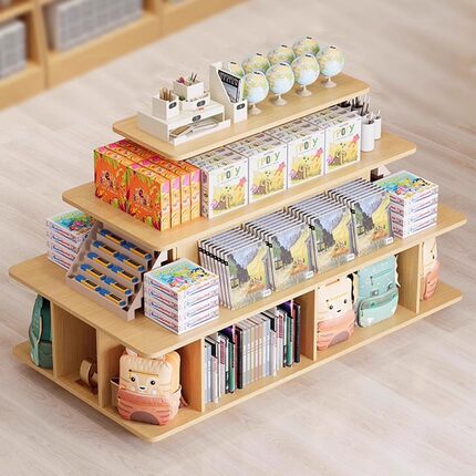 中岛展示台超市零食货架多层堆头便利店母婴玩具图书陈列柜展示柜