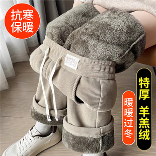 加绒\不加绒阔腿裤女春秋冬女裤加绒加厚保暖棉裤灯芯绒直筒裤子