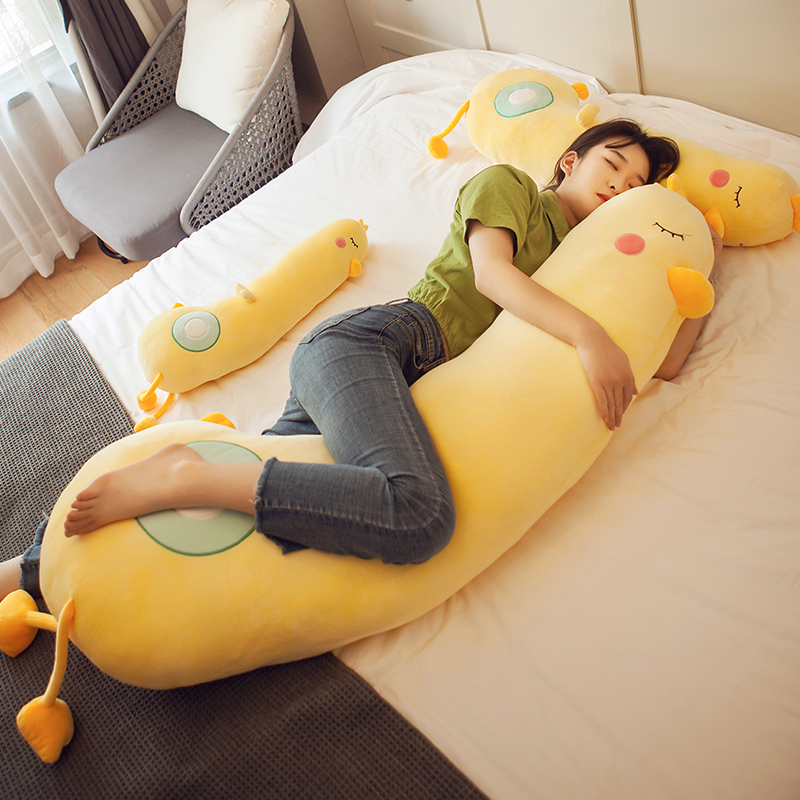 夹腿睡觉抱枕侧睡女生