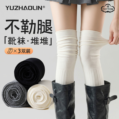 白色过膝袜子女春秋冬季