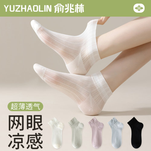 袜子女短袜夏季薄款网眼水晶丝袜