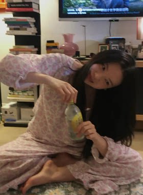 甜美风小碎花印花睡衣女款套装
