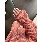 家居服套装 韩系甜美简约红色格子睡衣女春秋新款 长袖 长裤 开衫 大码