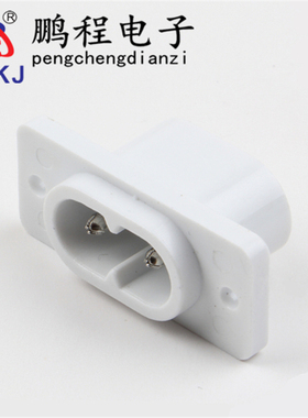 AC电源插座 高品质005母座 8字八字带耳朵梅花针插座 AC-005A黑白