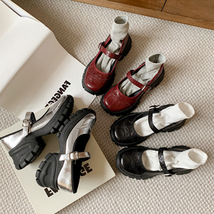 百搭舒适单鞋 一字扣带松糕厚底鞋 女 英伦风玛丽珍鞋 圆圆妈2026春季