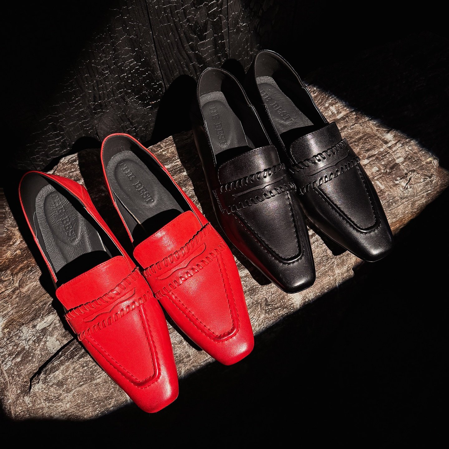 圆圆妈2026春季简约复古方头深口一脚蹬单鞋通勤百搭粗跟牛皮女鞋,女鞋,深口单鞋,淘宝优惠券,粉丝福利购,淘宝优惠卷