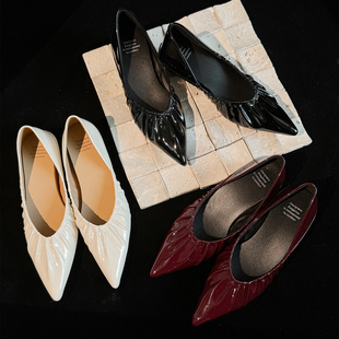 圆圆妈2026春季简约尖头浅口鞋低跟通勤真皮百搭时尚里外全皮女鞋