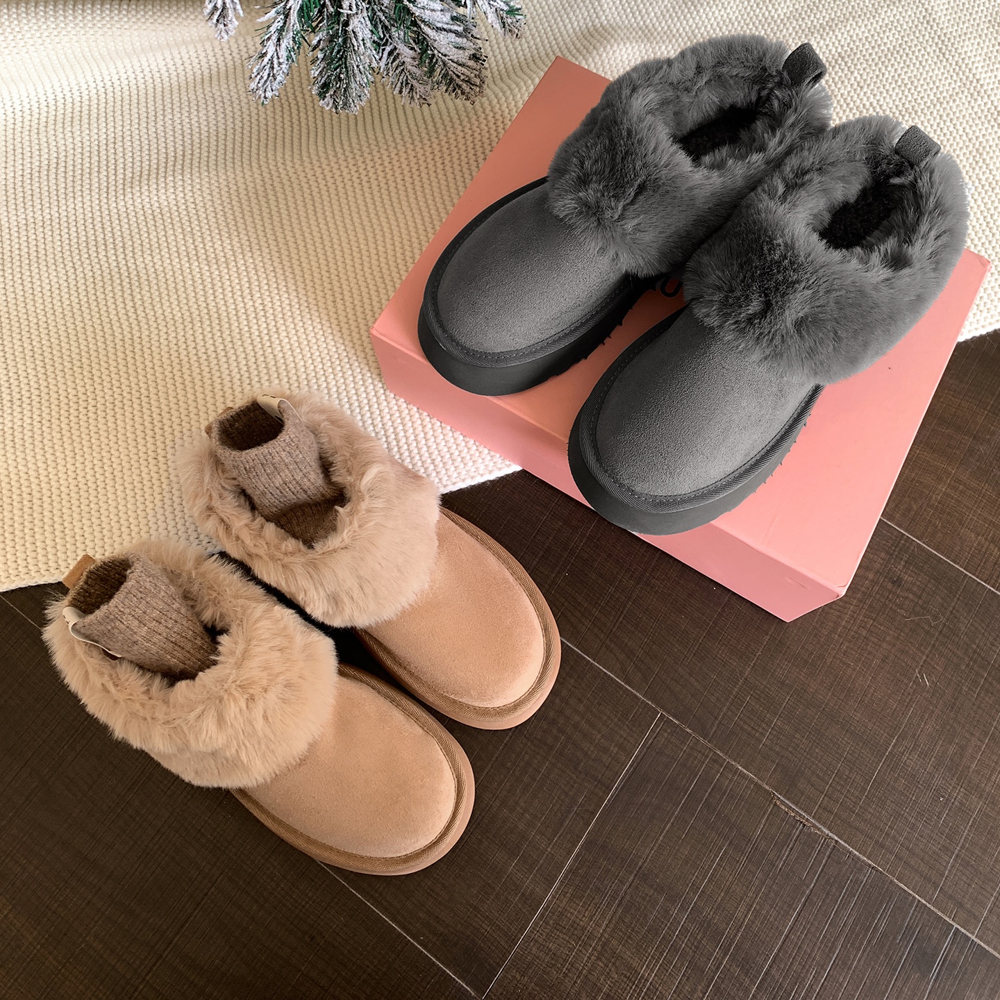 厚底加绒保暖休闲舒适毛毛鞋