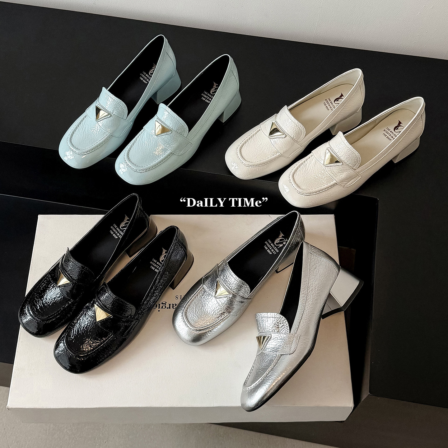 圆圆妈2026春季时尚单鞋方头一脚蹬气质通勤风百搭粗跟鞋牛皮女鞋,女鞋,深口单鞋,淘宝优惠券,粉丝福利购,淘宝优惠卷