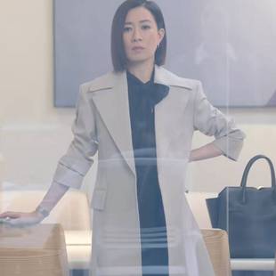 原版新闻女王2余诗曼文慧心同款风衣外套翻领中长款大衣女衣服潮