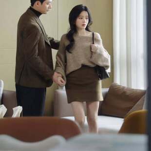 原版短剧许你地久婚长马秋元孟瑜同款毛衣女衣服露肩针织衫上衣潮