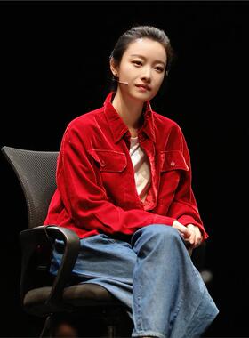 倪妮同款红色衬衫外套女国风新中式2025新年时髦洋气明星时尚上衣