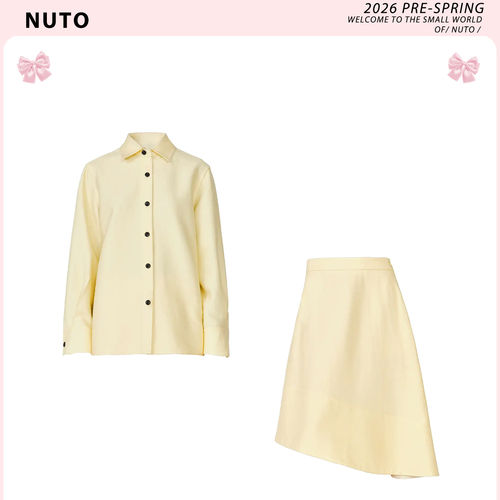 NUTO芝士黄色排扣经典衬