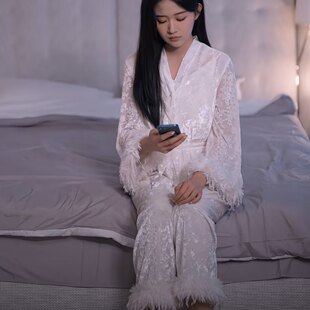 原版短剧雾夜咬痕刘蓝鸽黎楹同款睡衣套装衬衫上衣裤子女衣服潮