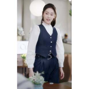 原版 牛仔马甲女衣服潮 短剧误入贵族学校她只想搞钱张颖菲云苓同款