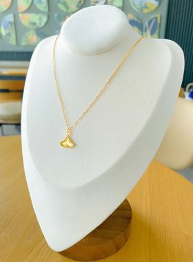 黄金色足银999纯银项链女款轻奢小众设计感锁骨链送女友闺蜜礼物