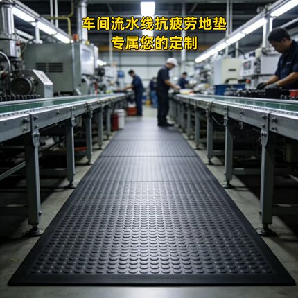 新怡佳车间流水线抗疲劳地垫工业防滑耐磨橡胶防静电脚垫定制合作