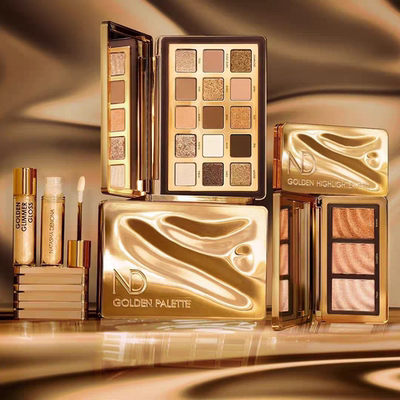 在途Natasha/娜塔莎2024夏季新品golden眼影盘15色金色高光唇彩