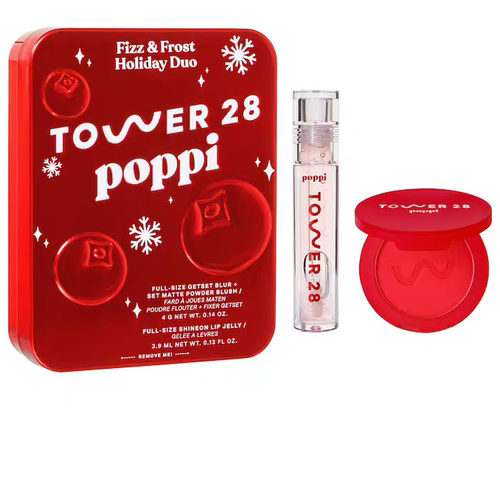新款Tower 28 Beauty x Poppi Fizz + Frost Holiday腮红唇釉套装