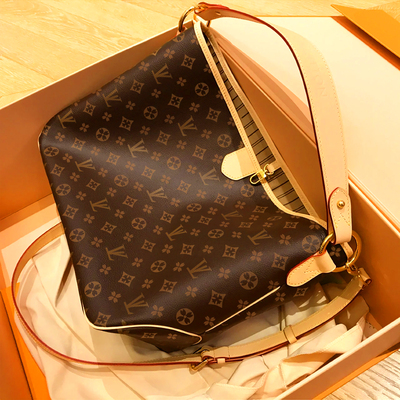 2024新款时尚真皮老花中古托特包