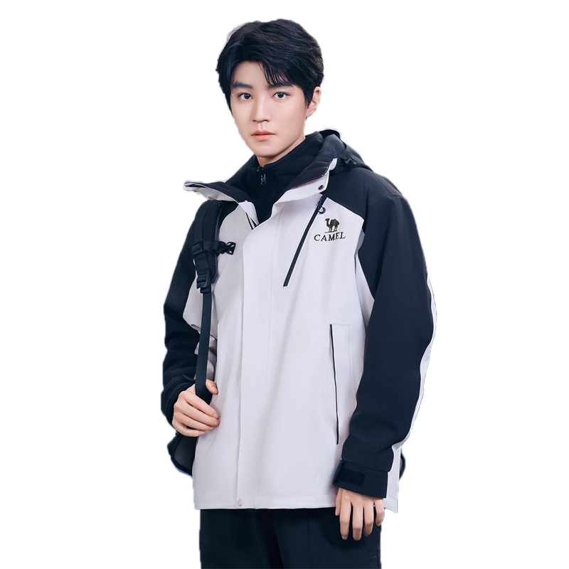 【王俊凯同款】骆驼冲锋衣女2026新款防风防水男女款三合一外套