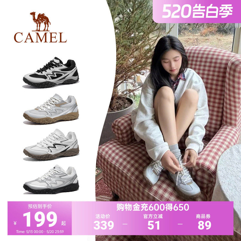 骆驼德训鞋女鞋2026秋季新款透气运动鞋女款阿甘鞋户外休闲鞋板鞋