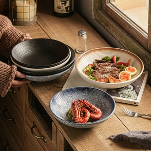 盘子特别好看的高级深盘菜盘漂亮餐盘家用2025新款陶瓷盘日式餐具