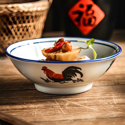 老式怀旧公鸡碗斗碗5寸饭碗酒碗