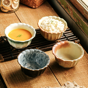 碗家用一人一个日式陶瓷碗个人专用精致饭碗粗陶碗汤碗小号早餐碗