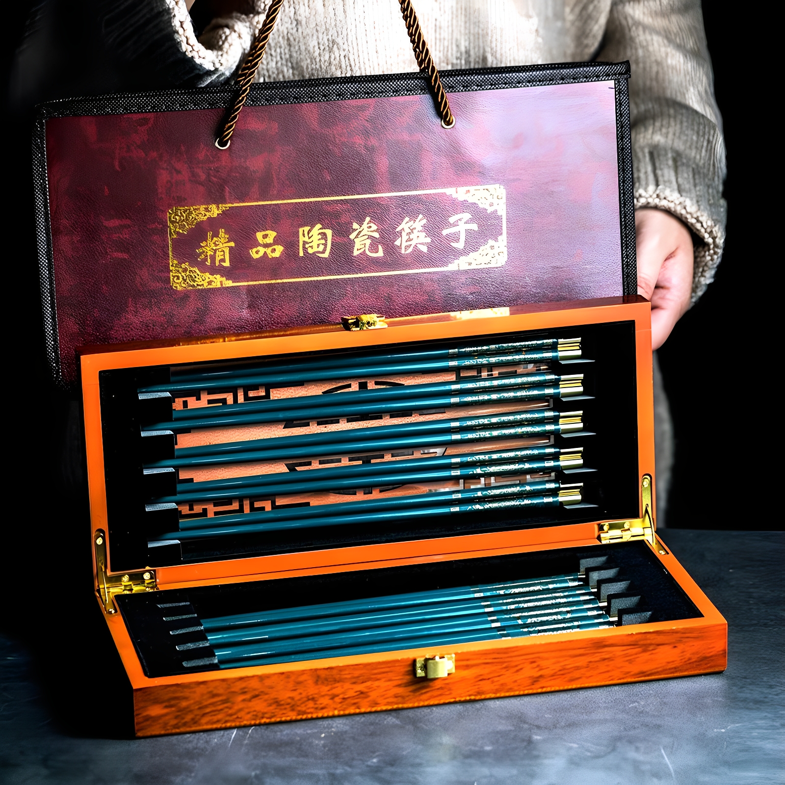 一级骨瓷筷子耐高温高奢乔迁礼盒