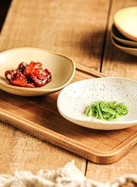 异形盘子高级小餐盘5寸日式小菜碟陶瓷菜盘家用粗陶餐具装凉菜盘