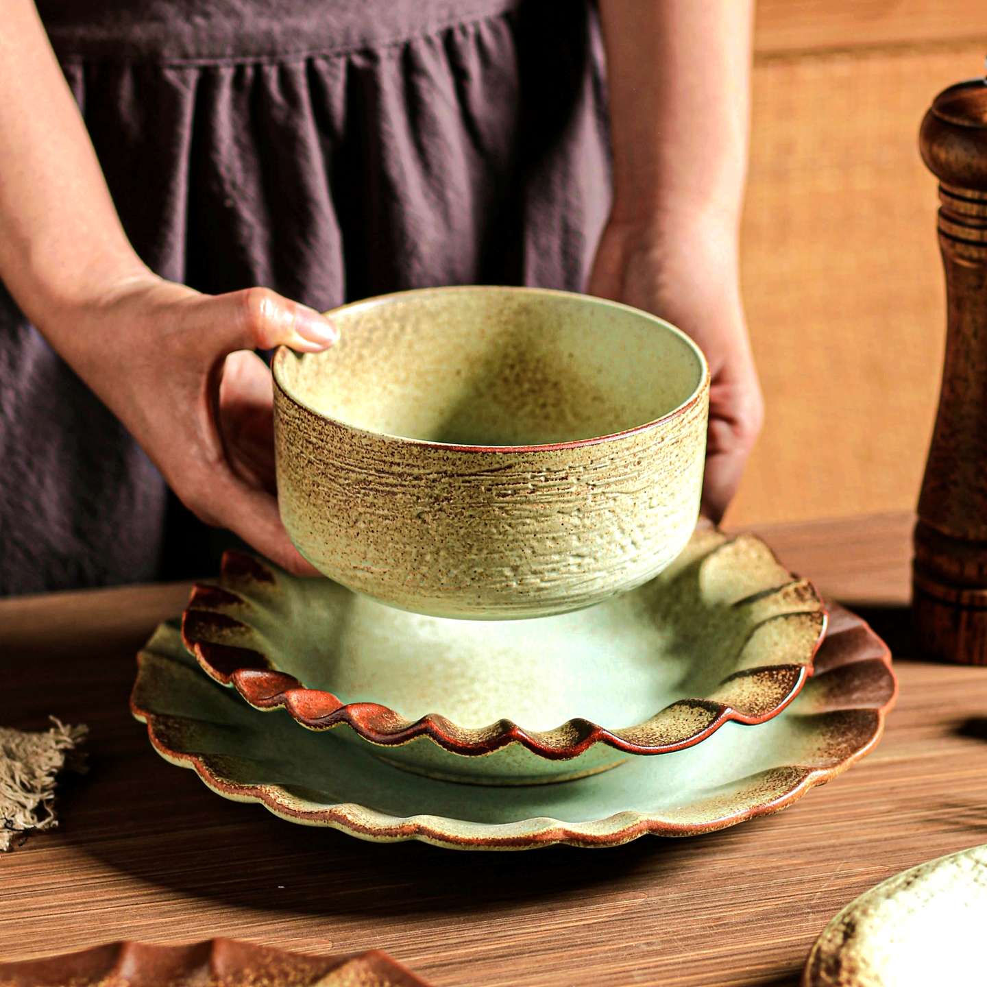 碗盘套装家用泡面碗陶瓷汤碗面碗