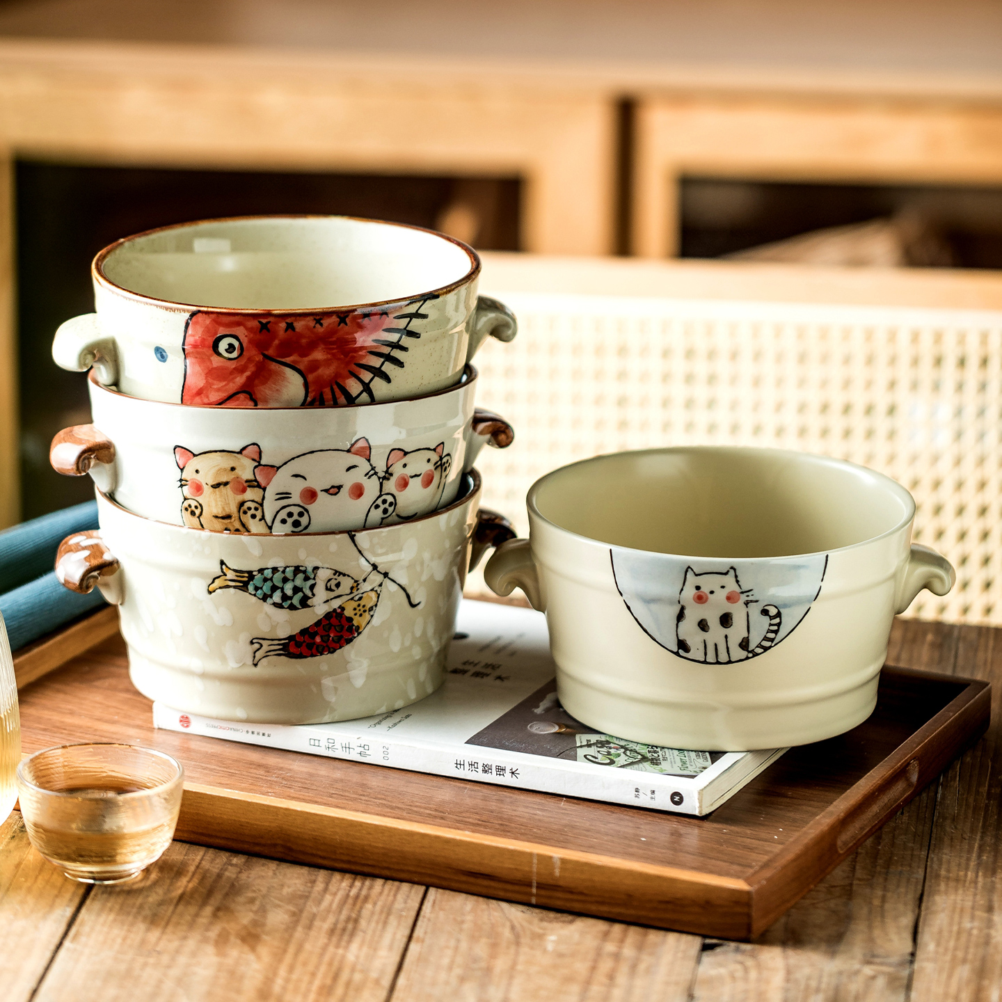 特别好看的碗双耳汤面碗吃面大碗