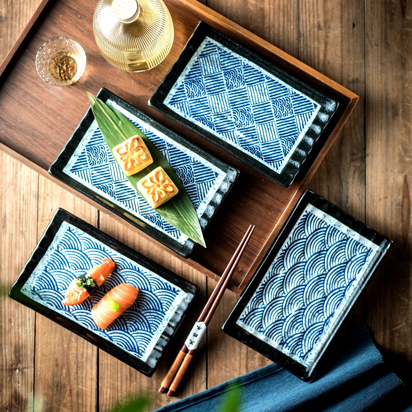 日式烧鸟盘商用摆盘手绘餐具碟子