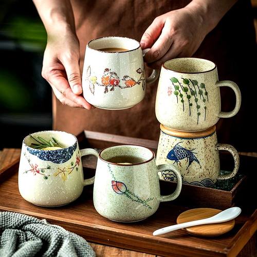 慕一琳日式陶瓷杯手绘杯子釉下彩