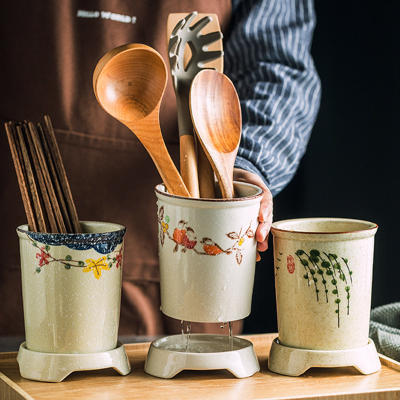 2025新款筷子筒陶瓷厨房筷子收纳盒日式筷子桶高档家用筷笼收纳筒,餐饮具,餐具笼/架,淘宝优惠券,粉丝福利购,淘宝优惠卷